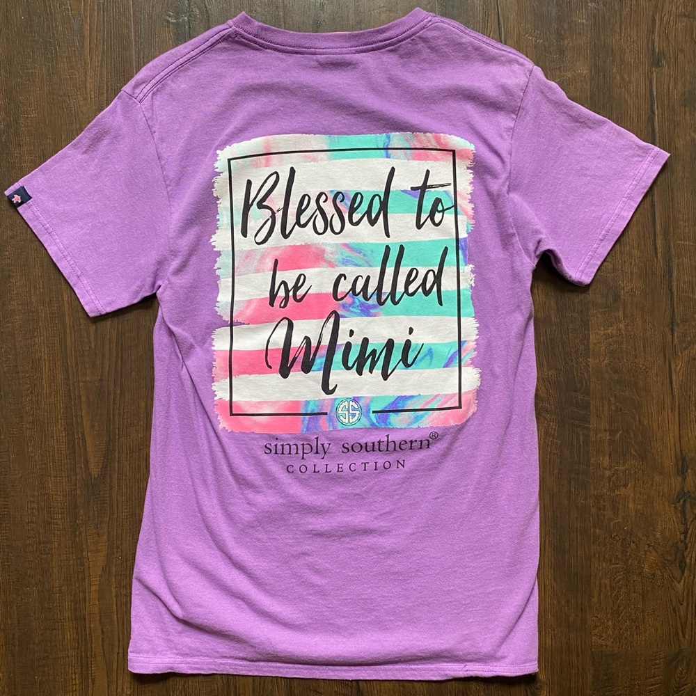 Mimi Simply Southern Shirt Purple T-Shirt Top Blessed to Be Called Mimi Shirts S